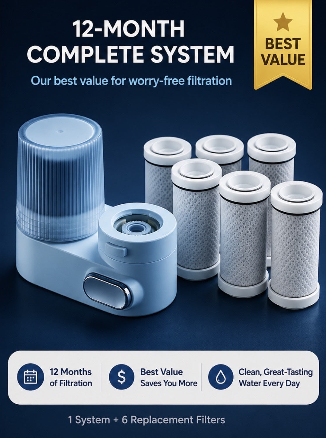 Vitalis Water™ Faucet Filtration System – Free Shipping + 90-Day Money-Back Guarantee
